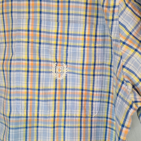 (991) Chaps Men's Classic Short Sleeve Button Down Shirt, Size: Large Checkered - Picture 5 of 14